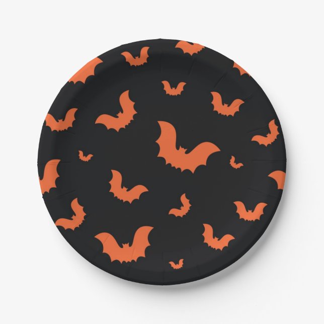 Halloween-Muster Pappteller (Vorderseite)