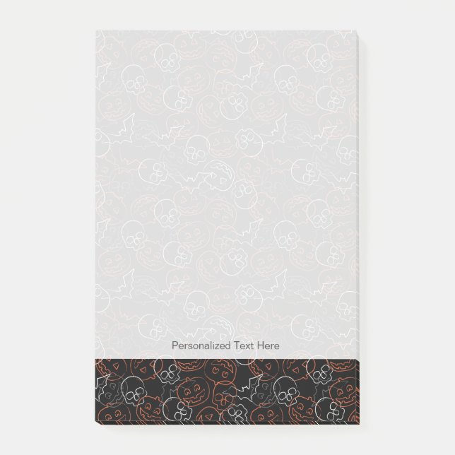 Halloween-Muster Post-it Klebezettel (Vorderseite)