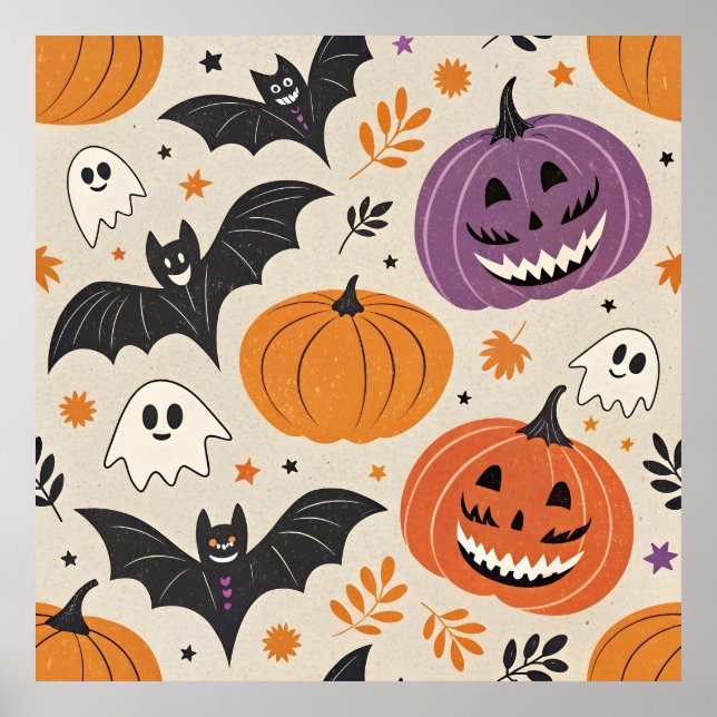 Halloween-Muster Poster (Vorne)