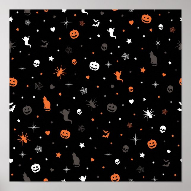 Halloween-Muster Poster (Vorne)