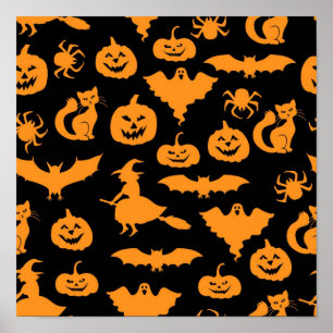 Halloween-Muster Poster