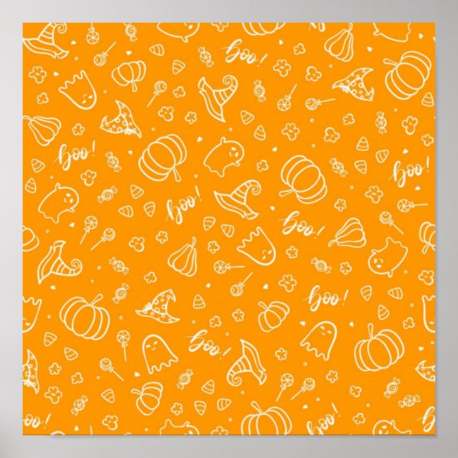Halloween-Muster Poster (Vorne)