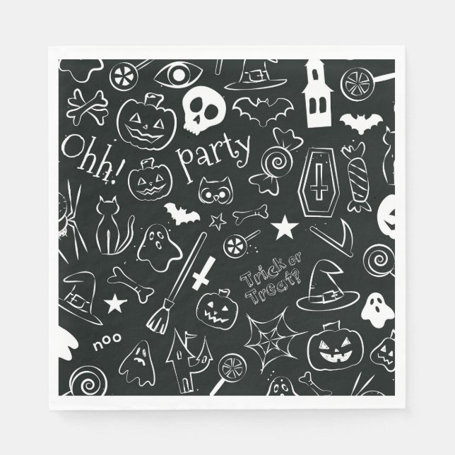 Halloween-Muster Serviette (Vorderseite)