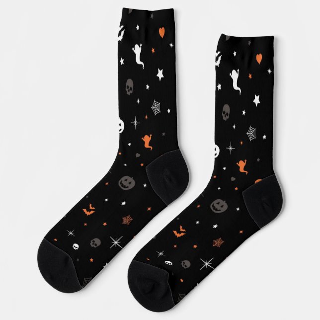 Halloween-Muster Socken (Linkes Detail)