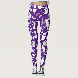 Halloween-Muster. Spooky und niedlich.b D Lila BG Leggings