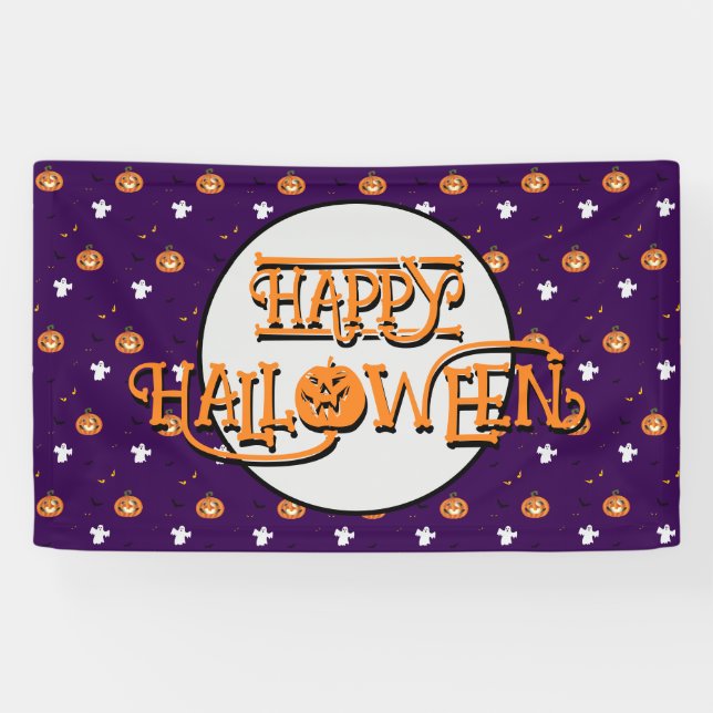 Halloween-Muster und Nachricht Banner (Horizontal)