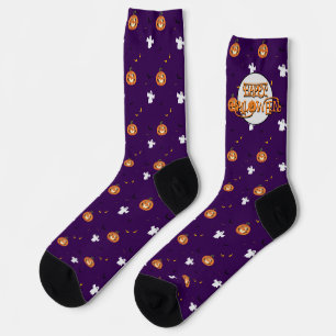 Halloween-Muster und Nachricht Socken