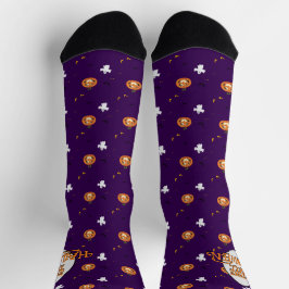 Halloween-Muster und Nachricht Socken