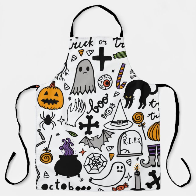 Halloween-Muster. Vintager Hintergrund Schürze (Vorderseite)