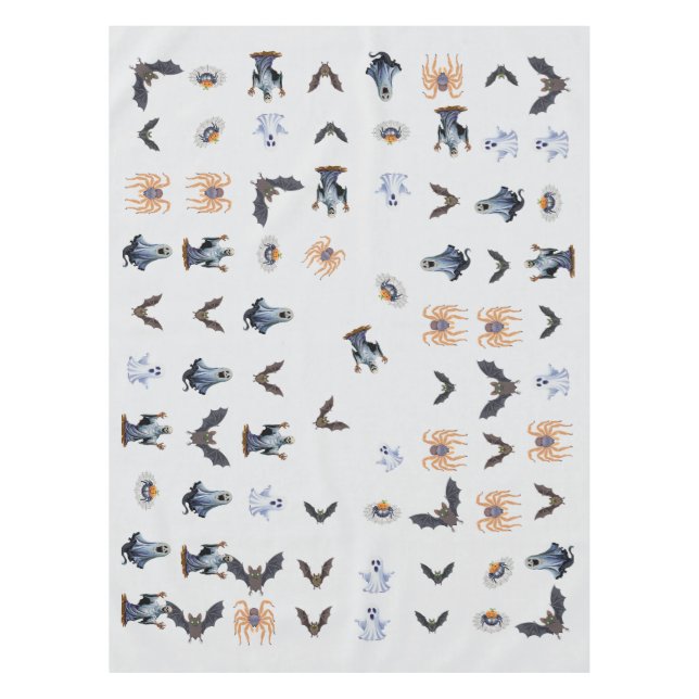 Halloween-Muster von Kreaturen Tischdecke (Vorderseite)