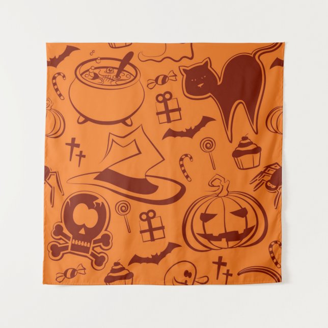 Halloween-Muster Wandteppich (Vorderseite)