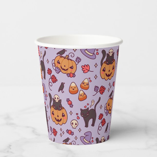 Halloween-Musterdekoration Kaffee Tasse Papier Bec Pappbecher (Rückseite)