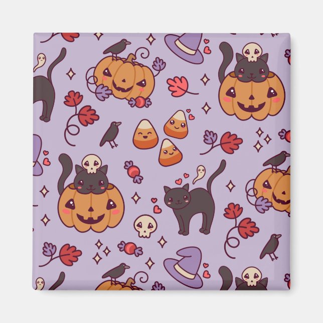 Halloween-Musterdekoration Kaffeemagnet-Tasse Magnet (Vorne)