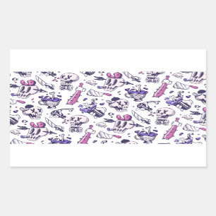 Halloween-Musterdekoration Rechteckiger Aufkleber