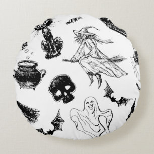 Halloween-Musterdesign Rundes Kissen