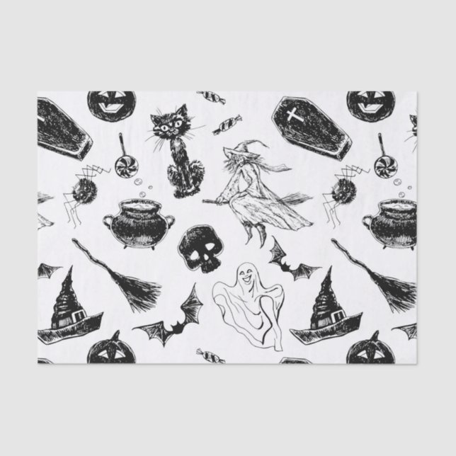 Halloween-Musterdesign Seidenpapier (Vorderseite)