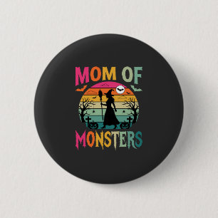 Halloween-Mutter der Monster Hexe Sonnenuntergang Button