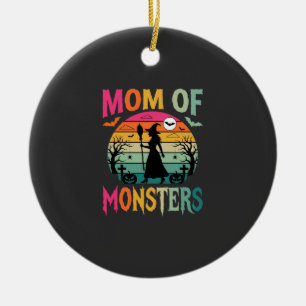 Halloween-Mutter der Monster Hexe Sonnenuntergang Keramik Ornament