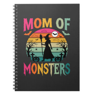 Halloween-Mutter der Monster Hexe Sonnenuntergang Notizblock
