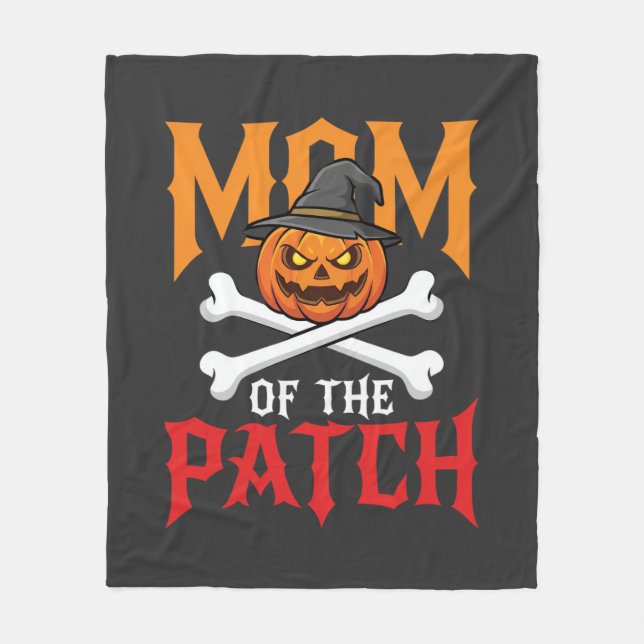 Halloween-Mutter des Patch-Kürbis-Hexe Fleecedecke (Vorderseite)
