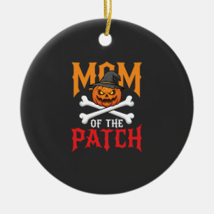 Halloween-Mutter des Patch-Kürbis-Hexe Keramik Ornament