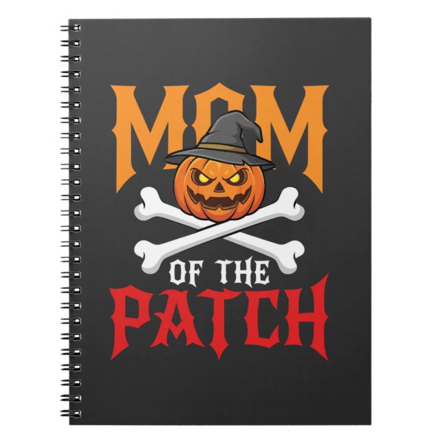 Halloween-Mutter des Patch-Kürbis-Hexe Notizblock (Vorderseite)