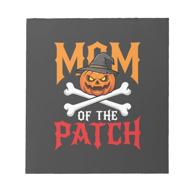 Halloween-Mutter des Patch-Kürbis-Hexe Notizblock (Vorderseite)