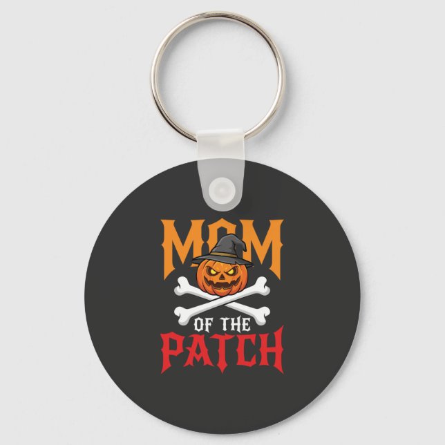 Halloween-Mutter des Patch-Kürbis-Hexe Schlüsselanhänger (Vorderseite)