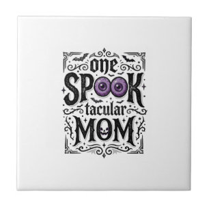 Halloween-Mutter Gruseliges Vintage-Stickerei-Shir Fliese
