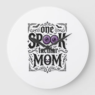 Halloween-Mutter Gruseliges Vintage-Stickerei-Shir Große Wanduhr