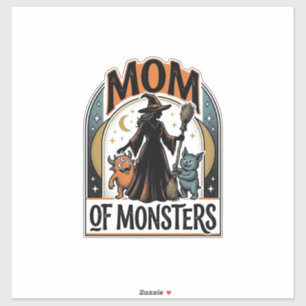 Halloween-Mutter-Shirt Gruseliges Monster-Familien Aufkleber