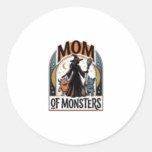 Halloween-Mutter-Shirt Gruseliges-Monster-Familien Runder Aufkleber
