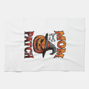 Halloween-Mutter-Shirt Kürbis Knochen Vintage Art_ Geschirrtuch