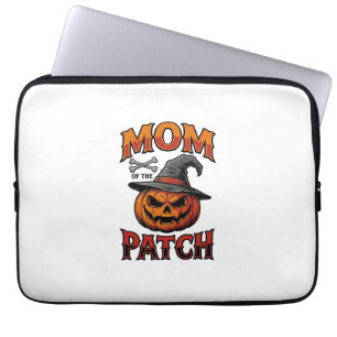 Halloween-Mutter-Shirt Kürbis Knochen Vintage Art_ Laptopschutzhülle