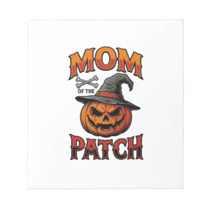 Halloween-Mutter-Shirt Kürbis Knochen Vintage Art_ Notizblock
