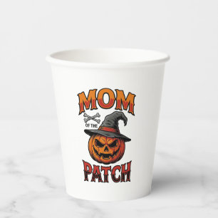 Halloween-Mutter-Shirt Kürbis Knochen Vintage Art_ Pappbecher