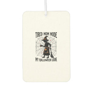 Halloween-Mutter-Shirt Müdes Kostüm Vintage Grafik Autolufterfrischer