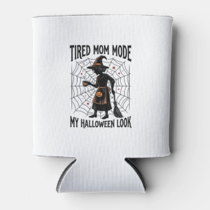 Halloween-Mutter-Shirt Müdes Kostüm Vintage Grafik Dosenkühler