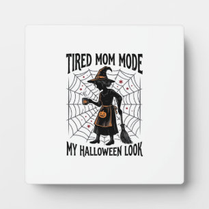 Halloween-Mutter-Shirt Müdes Kostüm Vintage Grafik Fotoplatte