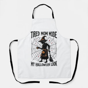 Halloween-Mutter-Shirt Müdes Kostüm Vintage Grafik Schürze