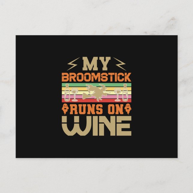 Halloween My Broomstick Postkarte (Vorderseite)