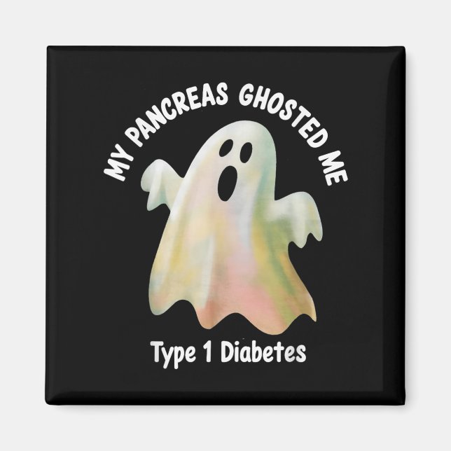 Halloween My Pancreas Ghosted Me Diabetes Boys &am Magnet (Vorne)