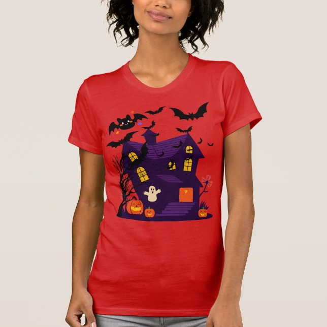 Halloween Mystery House T-Shirt 🏚️ 🎃 (Vorderseite)