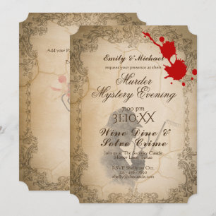 Halloween Mystery Party Vintage Kalligraphie Einladung