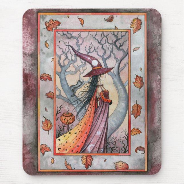 Halloween Mystic Hexe von Molly Harrison Mousepad (Vorne)