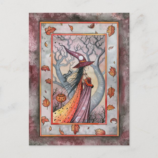 Halloween Mystic Hexe von Molly Harrison Postkarte (Vorderseite)