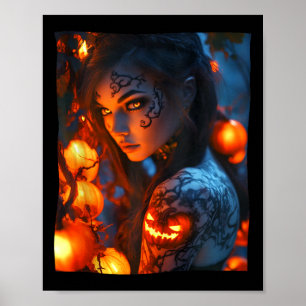 Halloween Mystical Hexenkürbis Pumpkin Poster