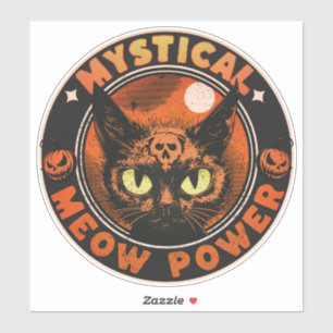 Halloween Mystical Meow Power Aufkleber
