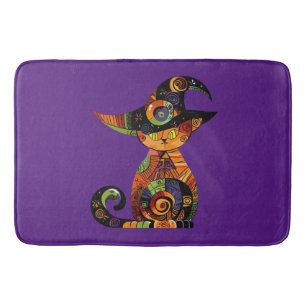 Halloween/mystisch/Katze/Fall Badematte