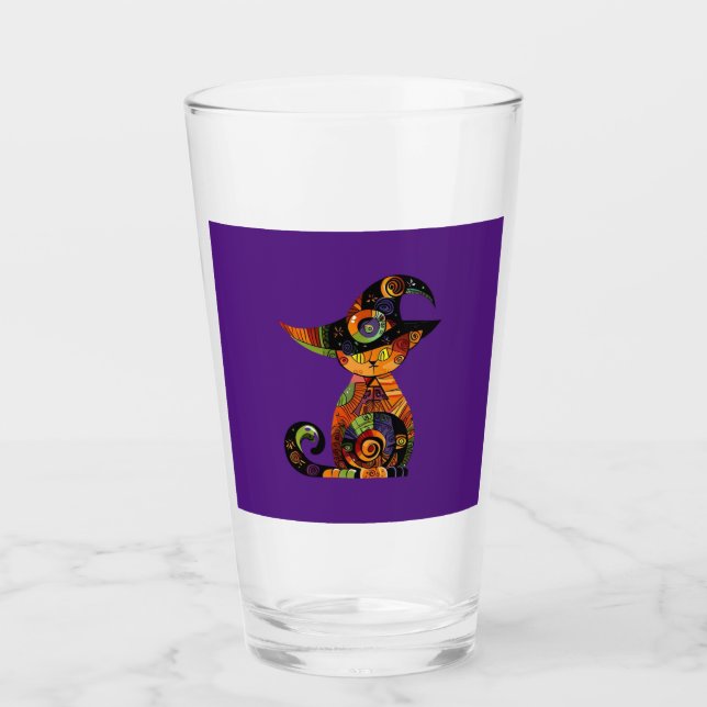 Halloween/mystisch/Katze/Fall Glas (Vorderseite)